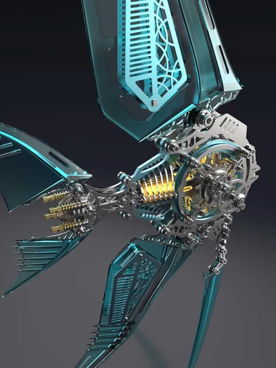 3D Metal Puzzle - Poisson Mécanique Ange - GoCrazyPuzzle