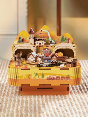3D Puzzle Bois « Train Vallée » – Boîte à Musique DIY Mobile - GoCrazyPuzzle