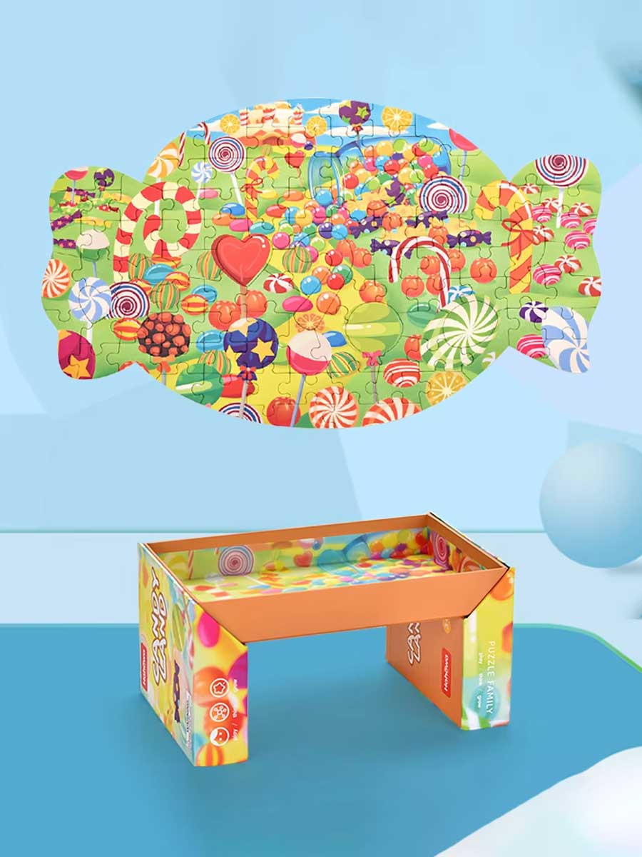 Bonbon Puzzle 100 Pièces – Grand Puzzle Gourmand pour Enfants 3 Ans et Plus - GoCrazyPuzzle