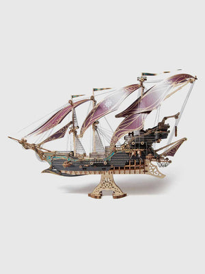Casse - tête en Bois Puzzle 3d | Bateau Pirate Steampunk - GoCrazyPuzzle