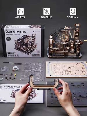 Circuit à Bille en Bois 3D - Robotime Rokr Night City DIY - GoCrazyPuzzle