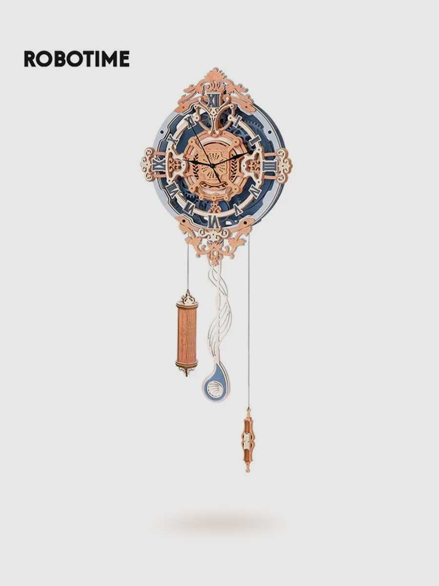ROBOTIME Horloge murale puzzle 3D en bois pour adulte, kit de construction de modélisme mécanique, belle décoration d'intérieur ROBOTIME Horloge murale puzzle 3D en bois pour adulte, kit de construction de modélisme mécanique, belle décoration d'intérieur