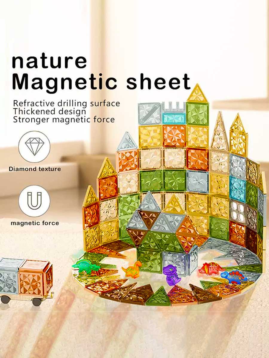 Jeu Construction Magnétique Dinosaures 3D – Blocs Éducatifs Montessori pour Enfant 3 Ans - GoCrazyPuzzle