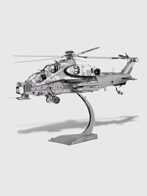 Maquette Avion Métal « Hélicoptère Militaire » – Puzzle 3D DIY, 122 Pièces - GoCrazyPuzzle