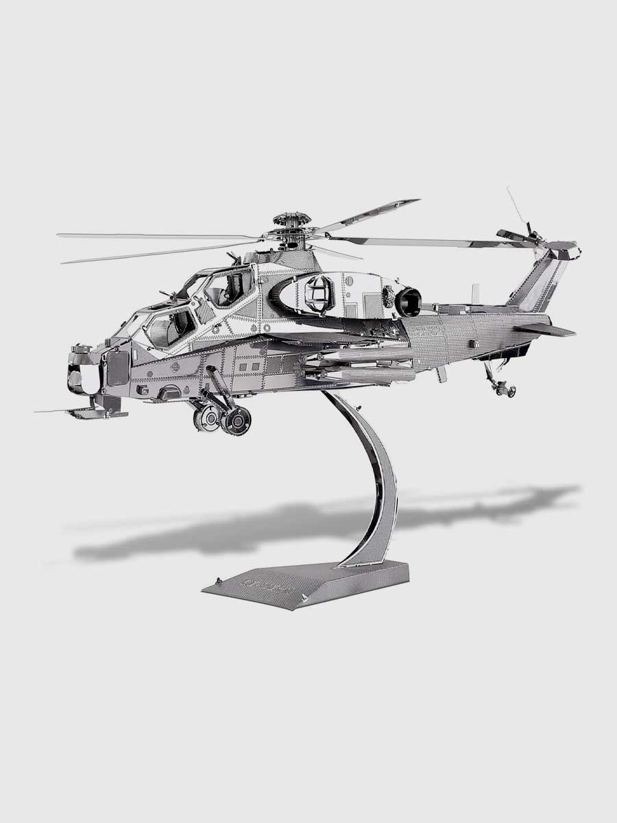 Maquette Avion Métal « Hélicoptère Militaire » – Puzzle 3D DIY, 122 Pièces - GoCrazyPuzzle
