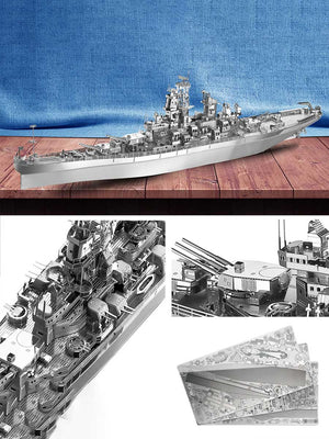 Maquette Metal 3D Cuirassé USS Missouri BB - 63 - GoCrazyPuzzle