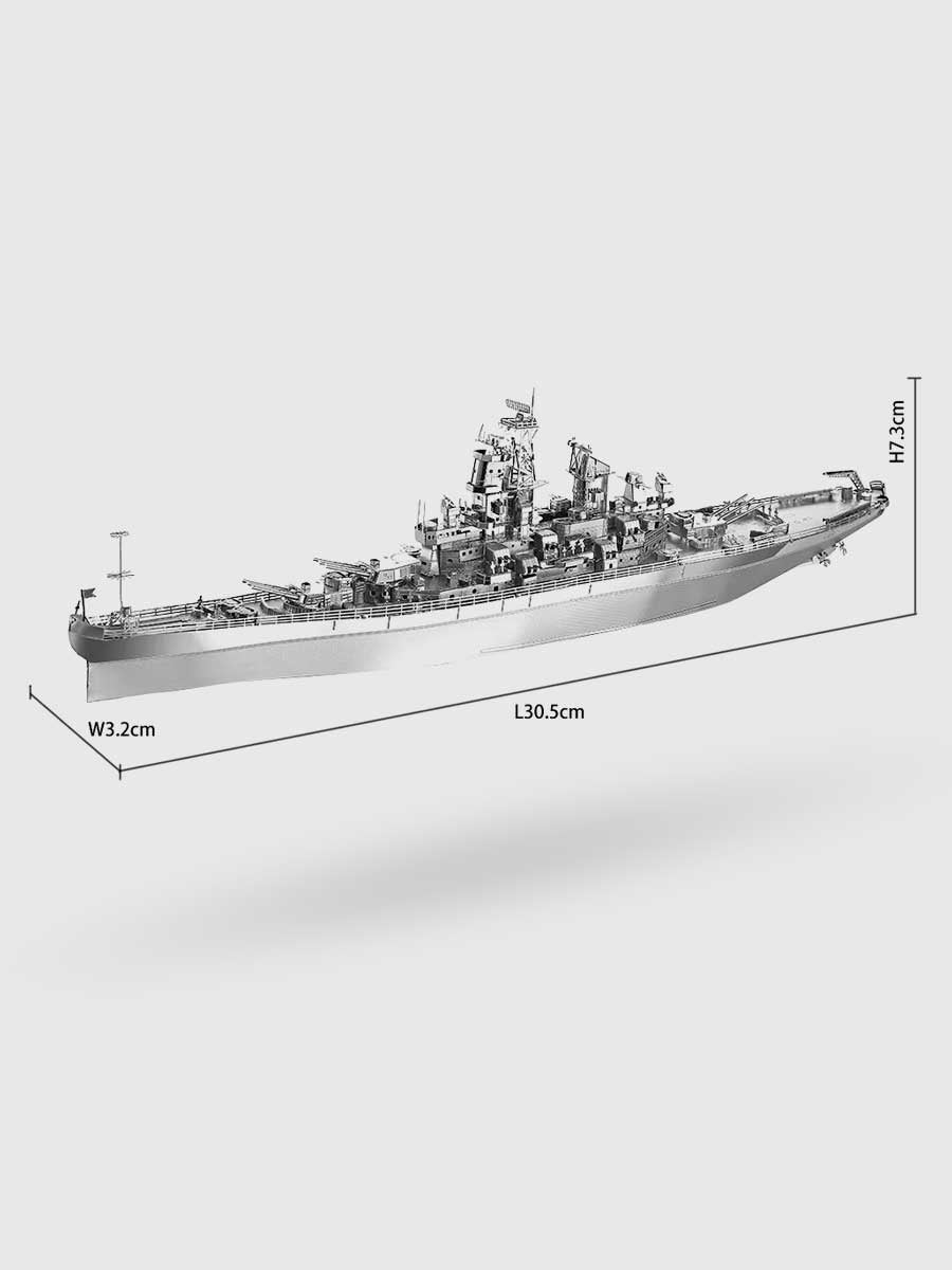 Maquette Metal 3D Cuirassé USS Missouri BB - 63 - GoCrazyPuzzle