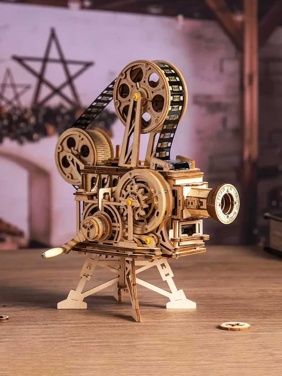 Maquette en Bois 3D Projecteur Vitascope - Robotime ROKR - GoCrazyPuzzle