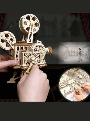 Maquette en Bois 3D Projecteur Vitascope - Robotime ROKR - GoCrazyPuzzle