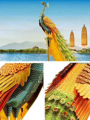Maquette en Métal 3D - Paon Coloré - GoCrazyPuzzle