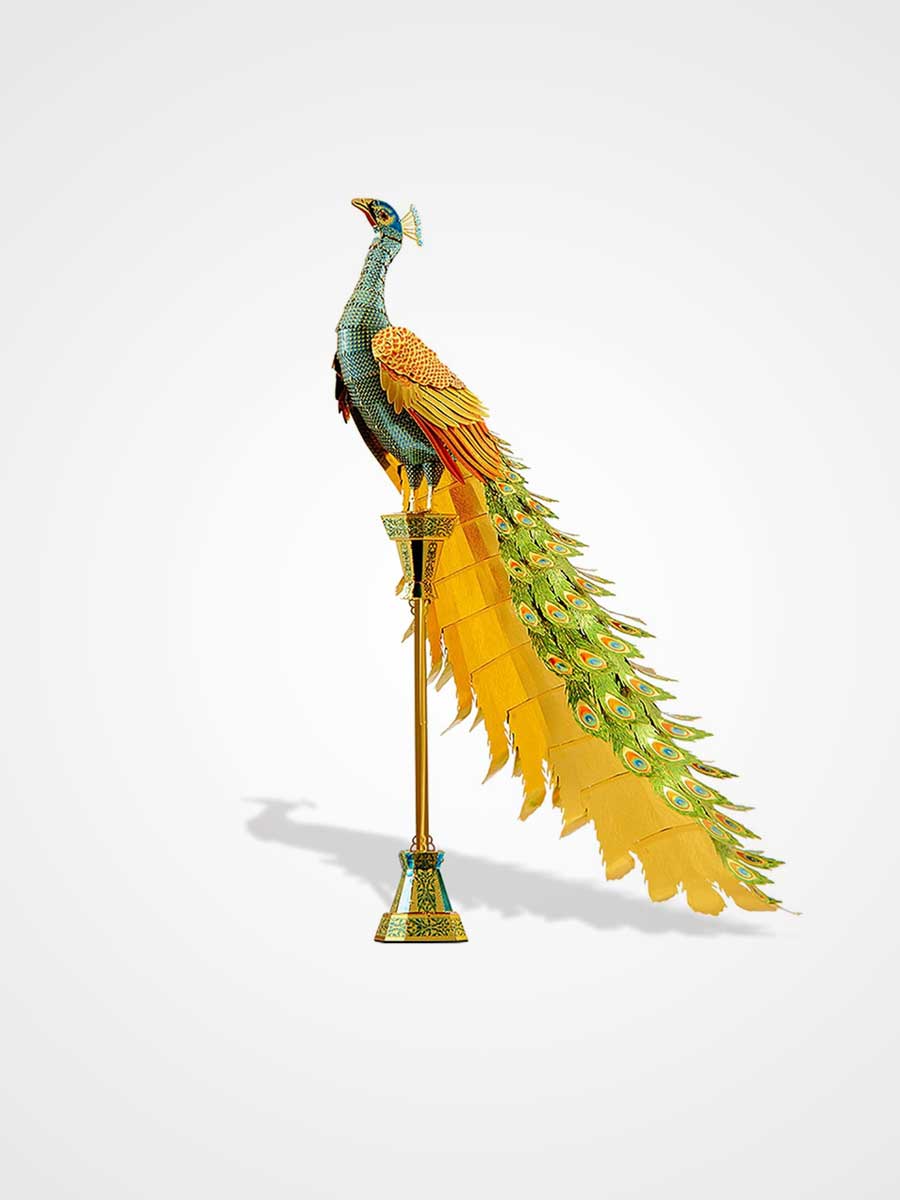 Maquette en Métal 3D - Paon Coloré - GoCrazyPuzzle