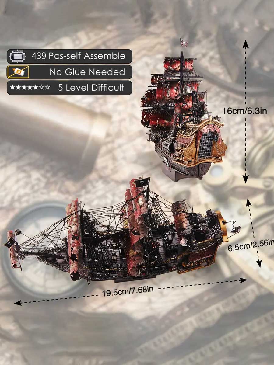 Maquette en Metal Bateau Pirate 3D - GoCrazyPuzzle