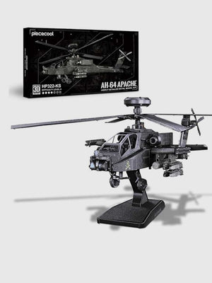Maquette en Métal Hélicoptère AH - 64 Apache - GoCrazyPuzzle