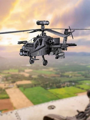 Maquette en Métal Hélicoptère AH - 64 Apache - GoCrazyPuzzle