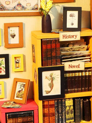 Miniature Maison Bibliothèque en Bois DIY avec Meubles | Robotime - GoCrazyPuzzle
