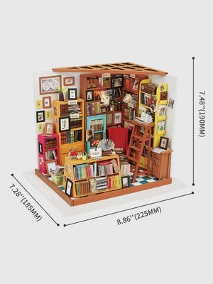 Miniature Maison Bibliothèque en Bois DIY avec Meubles | Robotime - GoCrazyPuzzle