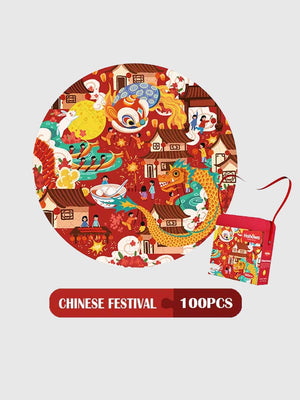 Puzzle 100 pièces enfant - Danse du Dragon - GoCrazyPuzzle