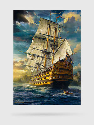 Puzzle 1000 Pièces Le Vieux Navire en Mer - GoCrazyPuzzle