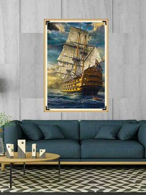 Puzzle 1000 Pièces Le Vieux Navire en Mer - GoCrazyPuzzle