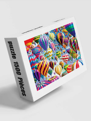 Puzzle 1500 Pièces Montgolfières Multicolores - GoCrazyPuzzle
