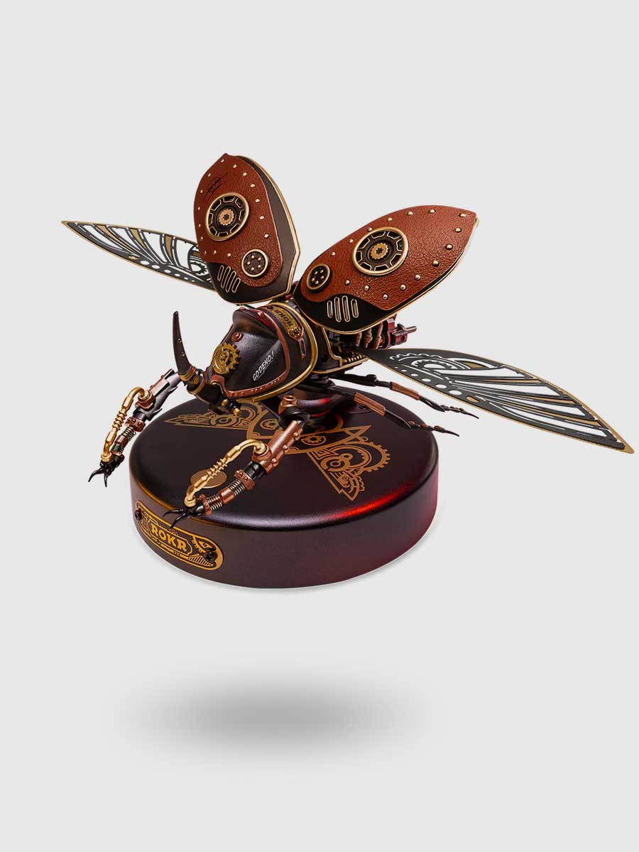 Puzzle 3D Mécanique DIY Scarabée Rhinocéros - GoCrazyPuzzle