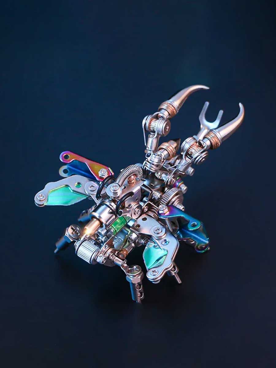 Puzzle 3D Scarabée en Métal Colorido Argenté – Kit de Construction DIY pour Adultes - GoCrazyPuzzle