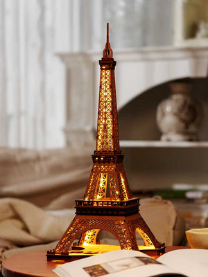 Puzzle 3D Tour Eiffel Éclairé en Bois | Robotime - GoCrazyPuzzle