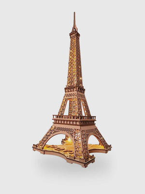 Puzzle 3D Tour Eiffel Éclairé en Bois | Robotime - GoCrazyPuzzle