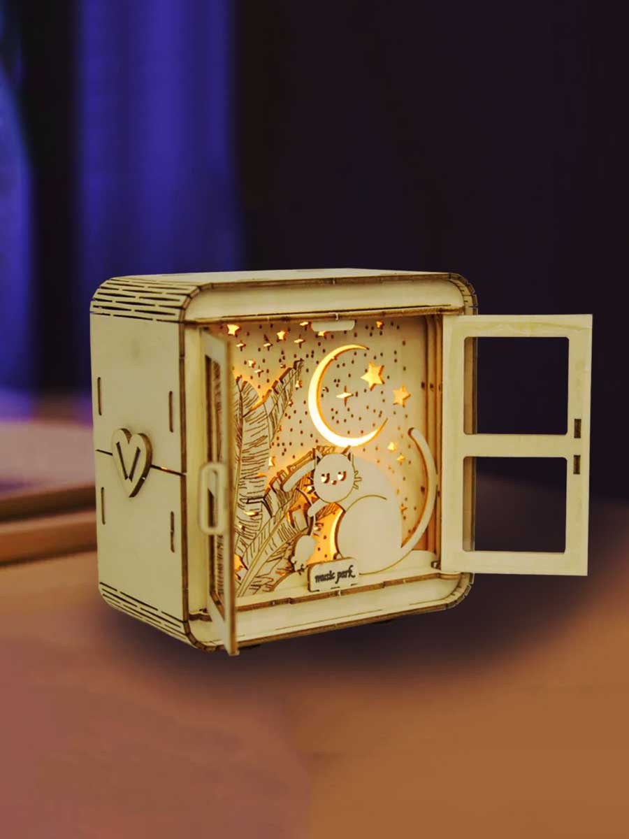 Puzzle 3D Veilleuse Chat sur Fenêtre - GoCrazyPuzzle