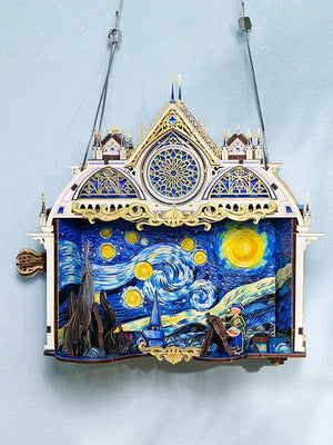 Puzzle 3D en Metal & Bois « Nuit Étoilée » - GoCrazyPuzzle