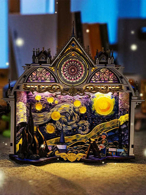 Puzzle 3D en Metal & Bois « Nuit Étoilée » - GoCrazyPuzzle