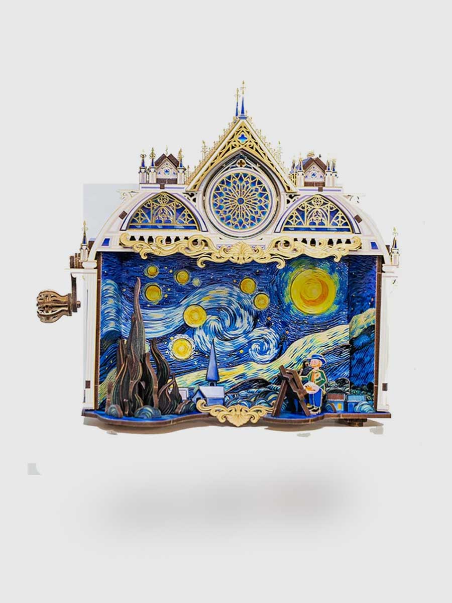 Puzzle 3D en Metal & Bois « Nuit Étoilée » - GoCrazyPuzzle