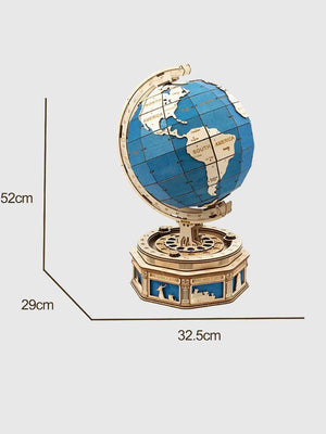 Puzzle 3D Globe Terrestre en Bois ROKR (567 pièces) - GoCrazyPuzzle