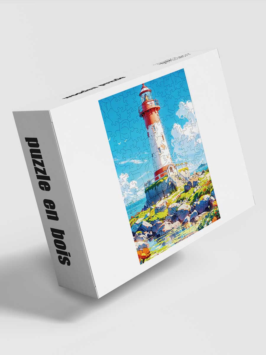 Puzzle Adulte en Bois - Phare et Paysage Côtier - GoCrazyPuzzle