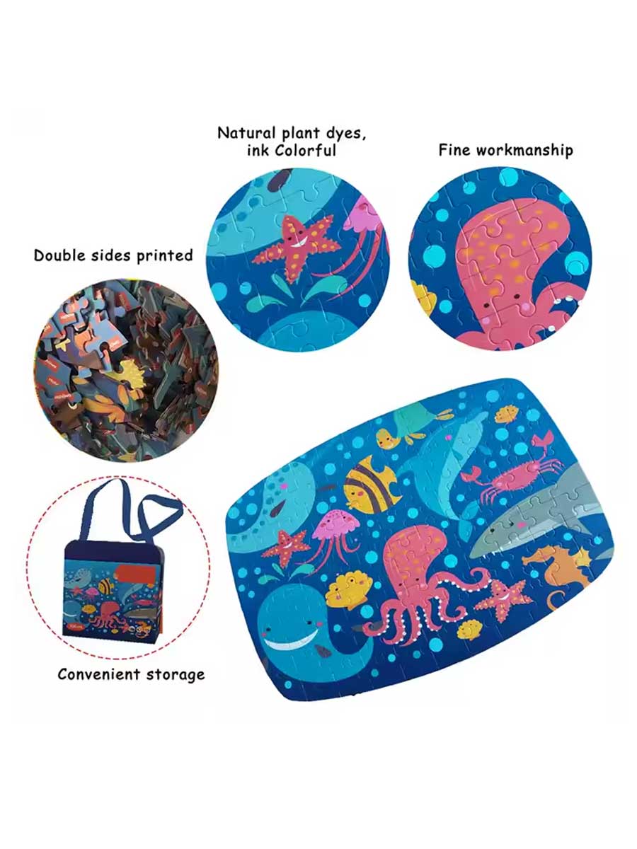 Puzzle Animaux de la Mer – 105 Pièces pour Enfants de 3 Ans et Plus - GoCrazyPuzzle