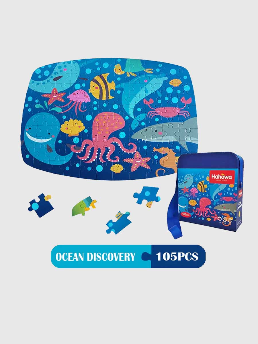 Puzzle Animaux de la Mer – 105 Pièces pour Enfants de 3 Ans et Plus - GoCrazyPuzzle