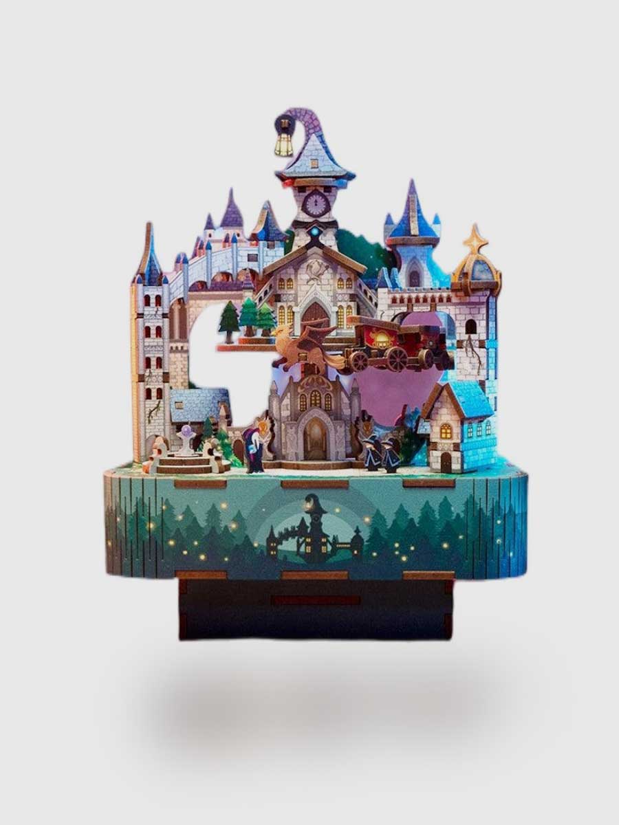 Puzzle Bois 3D « Château Magique » – Boîte à Musique DIY avec Train Mobile - GoCrazyPuzzle