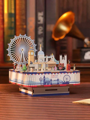 Puzzle Bois 3D « Vue de Londres » – Boîte à Musique DIY - GoCrazyPuzzle