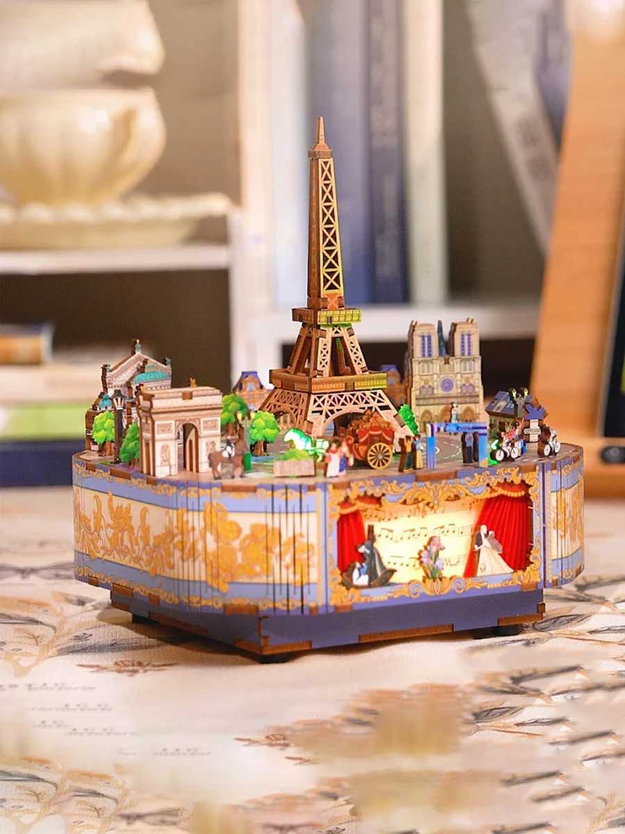Puzzle Bois 3D « Paris » – Boîte à Musique DIY - GoCrazyPuzzle