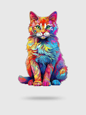 Puzzle Bois Chat Multicolore - GoCrazyPuzzle