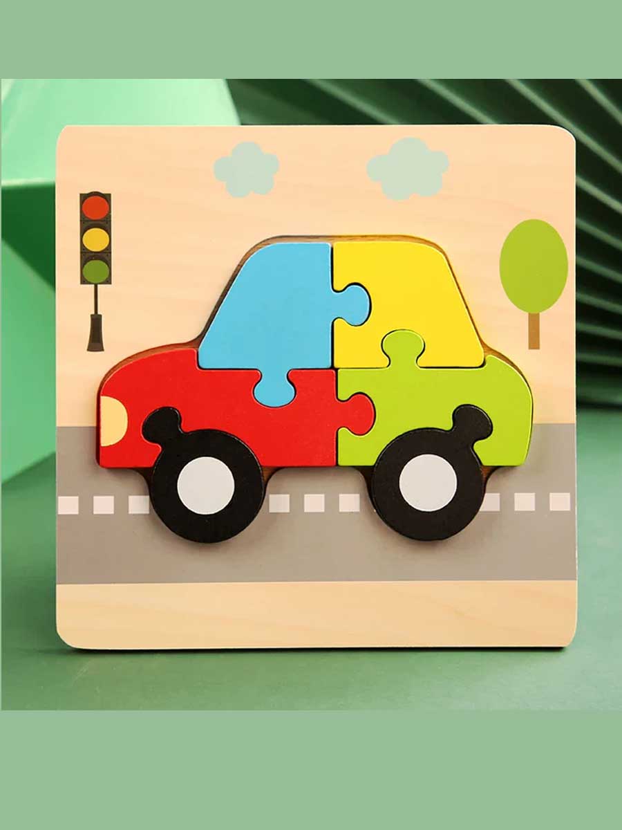 Puzzle Bois Enfant 2 ans Voiture - GoCrazyPuzzle