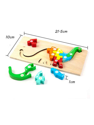 Puzzle Bois Enfant 3 ans et plus l Couleurs & Chiffres Dinosaure - GoCrazyPuzzle