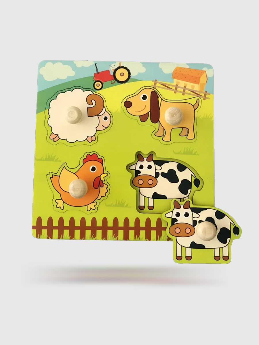 Puzzle Bois enfant 2ans Ferme - GoCrazyPuzzle