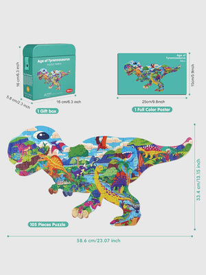 Puzzle Dinosaure 4 Ans – Grand Puzzle 105 Pièces Éducatif - GoCrazyPuzzle