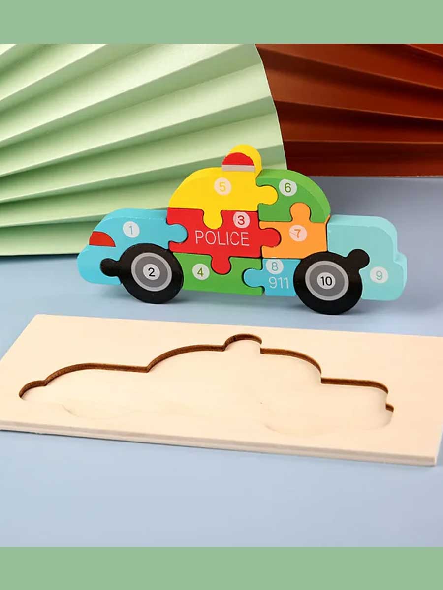 Puzzle Enfant 3 ans Couleurs & Chiffres | Voiture - GoCrazyPuzzle