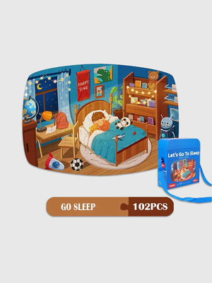 Puzzle Enfant 4 Ans – Grand Puzzle 102 Pièces « Heure du Dodo » - GoCrazyPuzzle