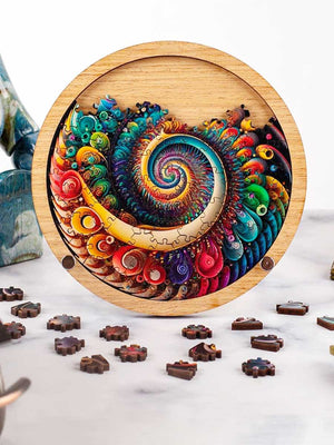 Puzzle Mandala Bois spirale colorée - GoCrazyPuzzle