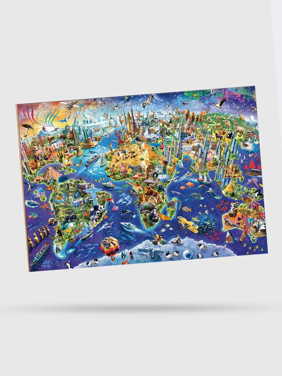 Puzzle Monde Bois - GoCrazyPuzzle