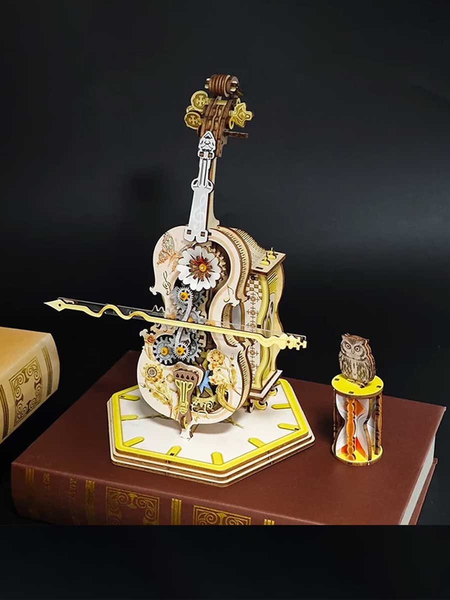 Puzzle Musique 3D Violoncelle Mécanique en Bois - GoCrazyPuzzle