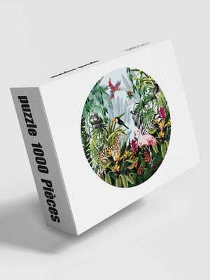 Puzzle Rond 1000 Pièces Animaux Tropicaux - GoCrazyPuzzle